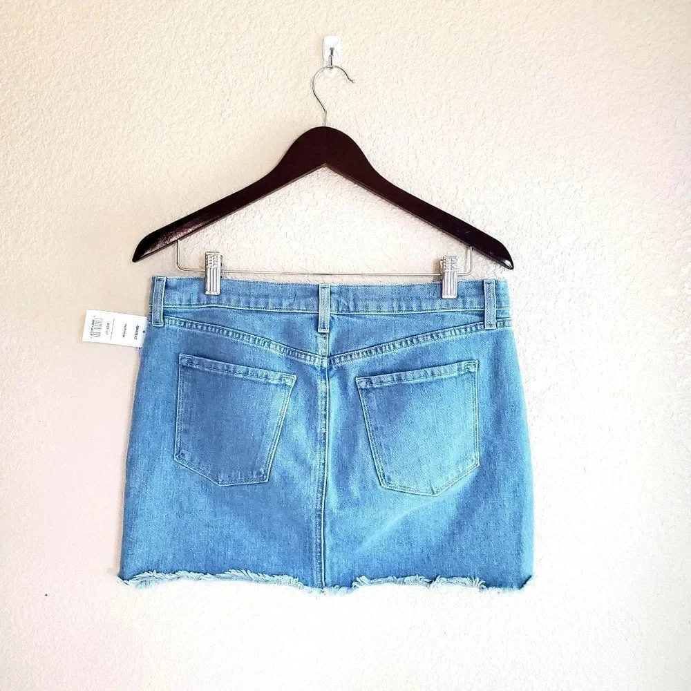 J Brand Womens Skirt Blue 27 Bonny Distressed Jean Mini Skirt  Button Fly New